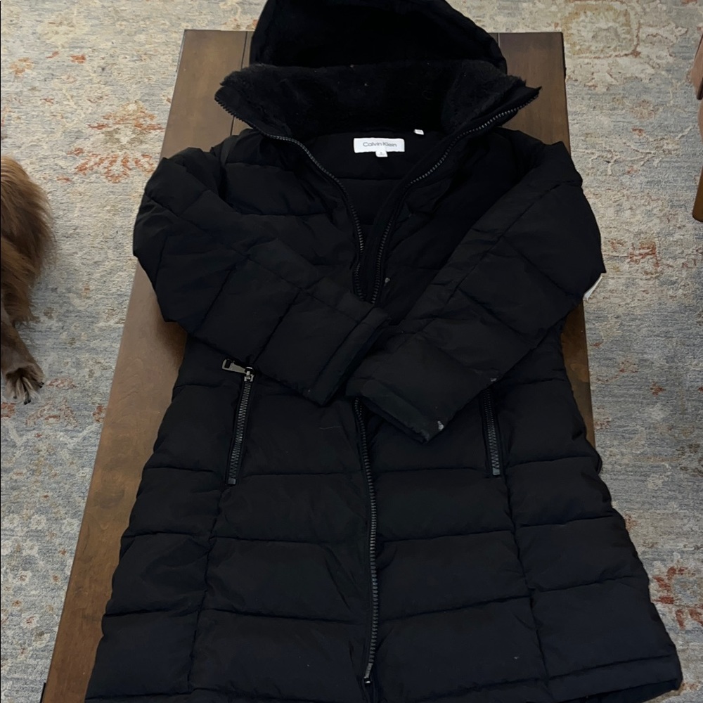 Calvin Klein Women's Black Hooded Puffer Jacket